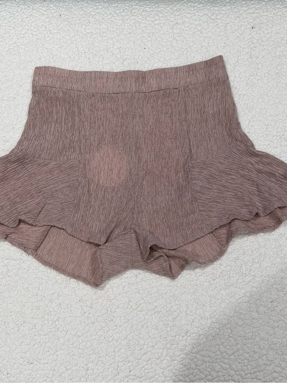 Umgee Mauve Crinkle Ruffle Shorts